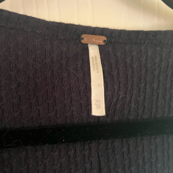 SOL💔Free People Ribbed 90s Ruffle V Neck Boho Balletcore Cottagecore Shirt Xs - Picture 2 of 7